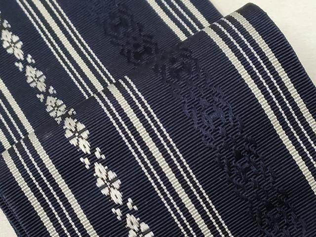 平和屋着物●男性　本場筑前博多織　角帯　献上　証紙付き　正絹　逸品　CABE3724dy_3