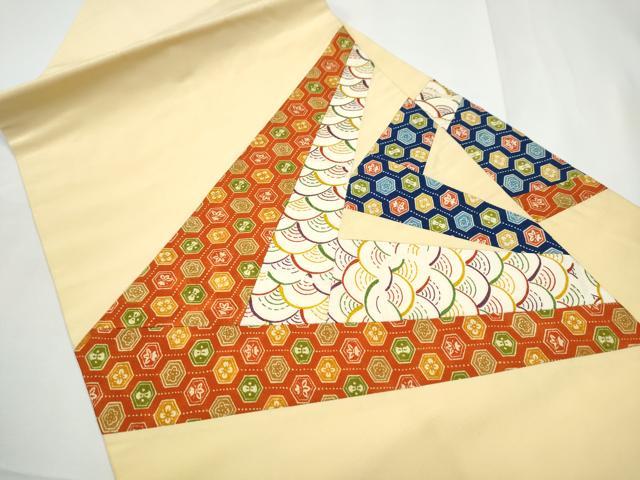 平和屋着物●九寸名古屋帯　切嵌　吉祥花文　金銀彩　正絹　逸品　CABE4471hy_1