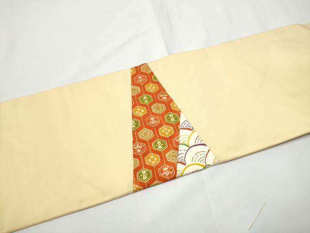 平和屋着物●九寸名古屋帯　切嵌　吉祥花文　金銀彩　正絹　逸品　CABE4471hy_6