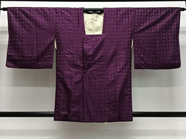 平和屋着物＃道行コート　幾何学文　紫紺色　ほていや扱い　正絹　逸品　CABE4803ua 12,168円