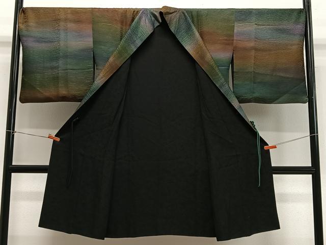 平和屋着物∞道中着　リバーシブル　霞文　ロング丈　正絹　逸品　CABE4826ua 平和屋着物∞道中着 リバーシブル 霞文 ロング丈 正絹 逸品 CABE4826ua