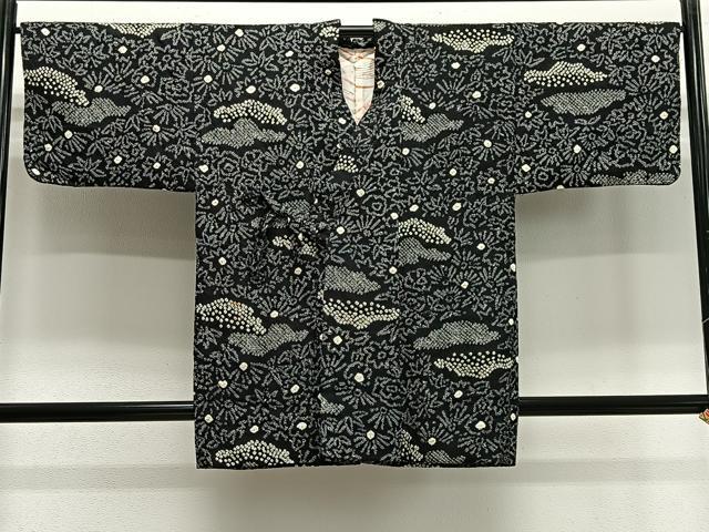 平和屋着物∞道中着 総絞り 草花文 黒地 正絹 逸品 CABE4850ua 【公式