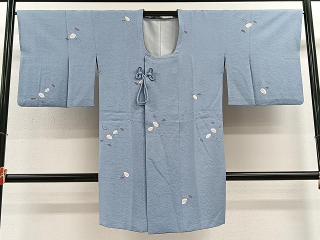 平和屋着物∞道行コート　絞り　舞桜文　ロング丈　正絹　逸品　CABE4956ua