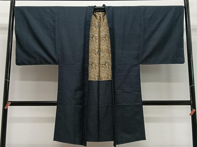 平和屋着物∞男性　長羽織　紬地　霞文　正絹　逸品　未使用　CABE4979ua