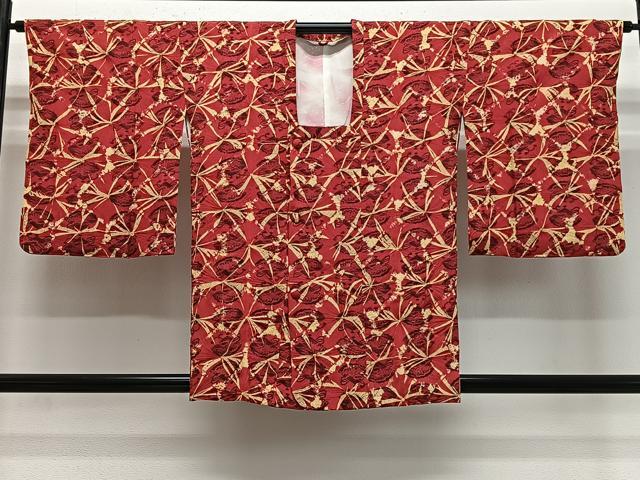 平和屋着物＃道行コート　絞り　舞花文　正絹　逸品　CABE5156ua