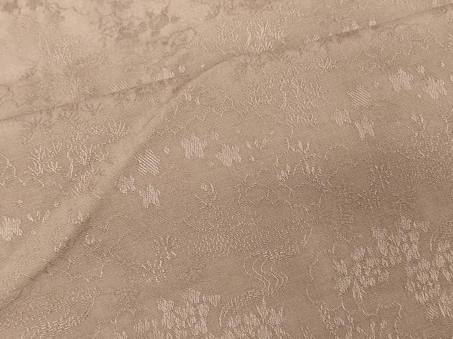 羽織　正絹　一つ紋　花模様　芝草　抽象柄　流水地紋　着物　064t 平和屋着物＃羽織 流水草花地紋 灰桜色 正絹 逸品 CABE5369in 【公式通販】