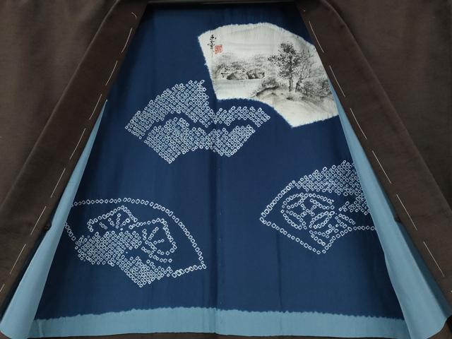平和屋着物○男性 紬 アンサンブル 赤墨色 正絹 逸品 未使用 CABE6863ut
