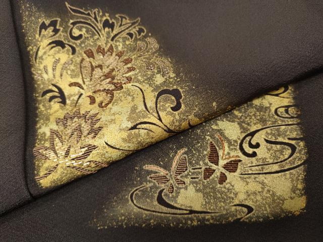 平和屋着物●訪問着　竹屋町刺繍　更紗花蝶文　金彩　やまと誂製　正絹　逸品　CABE6968ut_6