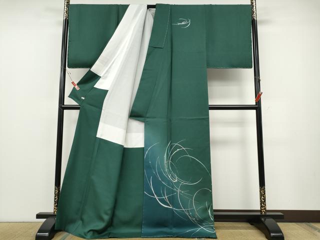 平和屋着物●訪問着　吉祥草花文　暈し染め　金銀彩　さが美扱い　ロング丈　正絹　逸品　未使用　CABE7009ut_1