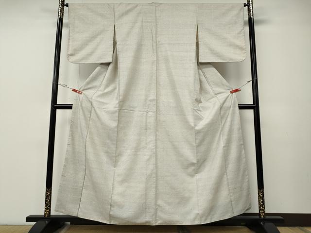 平和屋着物●上質な紬　亀甲文様　正絹　逸品　CABE7087ut_1