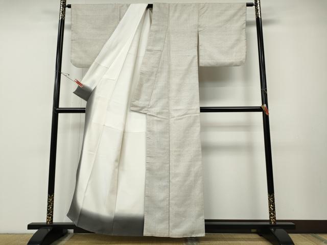 平和屋着物●上質な紬　亀甲文様　正絹　逸品　CABE7087ut_2