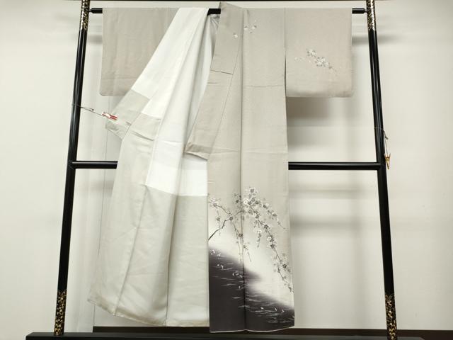 平和屋着物●訪問着　刺繍　枝桜文　暈し染め　金彩　さが美扱い　正絹　逸品　CABE7140ut_1