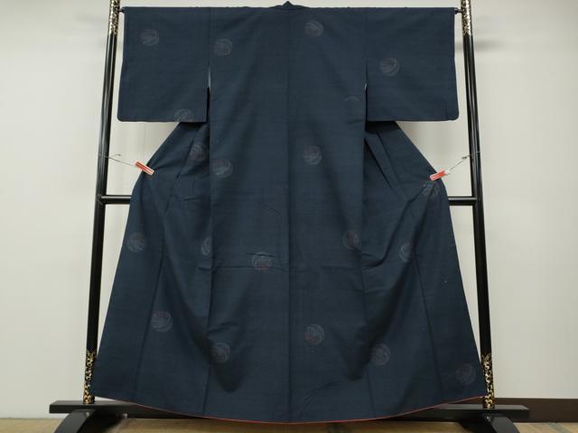 平和屋着物●本場結城紬　重要無形文化財　100亀甲　花鞠文　飛び亀甲柄　正絹　逸品　CABE7186ut_1