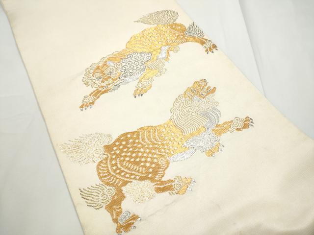 平和屋着物●龍村美術織物　たつむら　六通柄　本袋帯　咆哮獅子錦　金銀糸　正絹　逸品　CABE8507hy_1