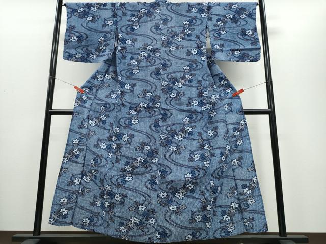 平和屋着物∴夏物　浴衣　竜田川　リップル生地　綿　逸品　CABE8843ng_1