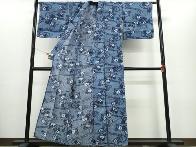 平和屋着物∴夏物　浴衣　竜田川　リップル生地　綿　逸品　CABE8843ng_2
