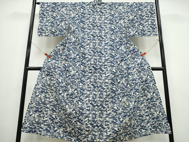 平和屋着物∴夏物　浴衣　綿絽　松竹梅花文　綿　逸品　CABE8972ng_1
