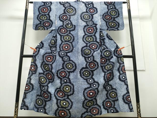 平和屋着物∴夏物　浴衣　有松鳴海絞り　吉祥丸文　綿　逸品　CABE9028ng