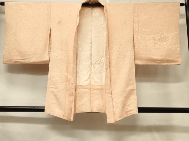 平和屋着物＃羽織　色無地　葉づくし地紋　洗柿色　正絹　逸品　CABF1297in