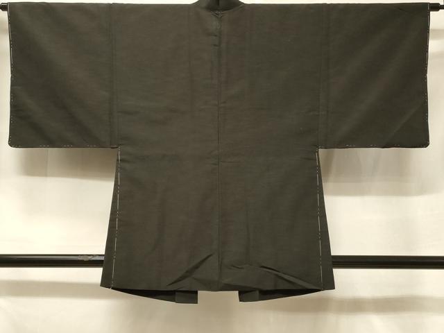 平和屋着物＃男性　羽織　紬地　霞文　黒地　正絹　逸品　未使用　CABF1376in_1