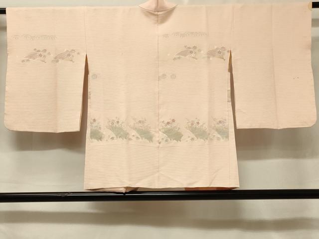 平和屋着物＃羽織　扇面草花文　金銀糸　正絹　逸品　CABF1378in