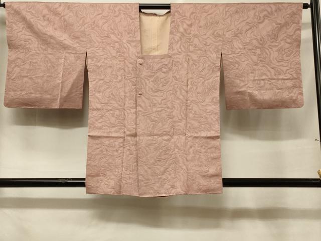 平和屋着物＃道行コート　色無地　墨流し地紋　水柿色　正絹　逸品　CABF1433in 31,200円