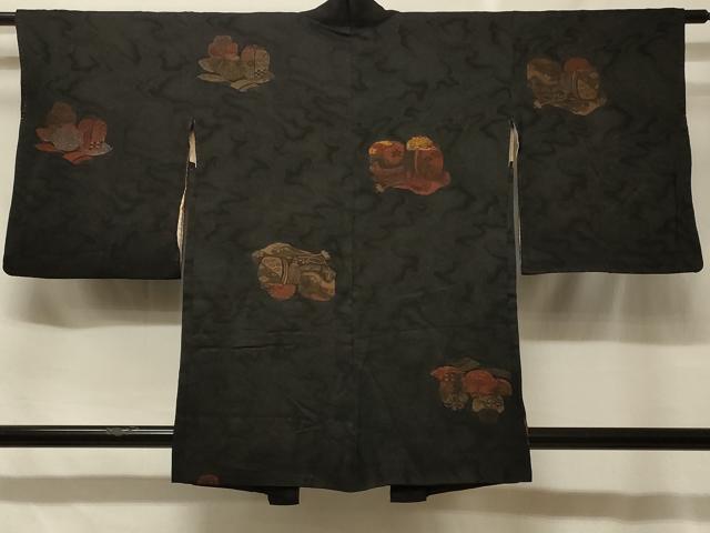 平和屋着物＃羽織　寿光織　茶器　黒地　金銀糸　正絹　逸品　CABF1548in 12,168円