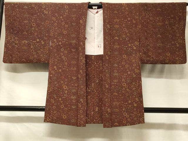 平和屋着物＃羽織　更紗花文　正絹　逸品　CABF1579in
