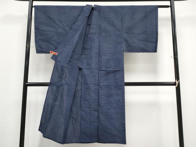 平和屋着物＊夏物　男性　小紋　格子柄　交織　未使用　CABF2476tx_2
