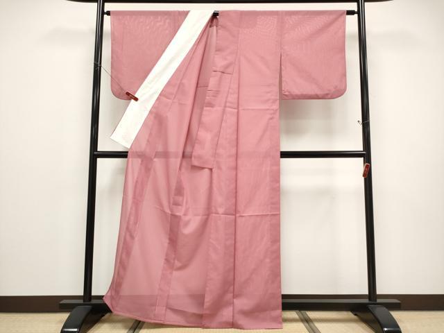 平和屋着物＊夏物　色無地　絽　桃色　洗える着物　CABF2499tx_2