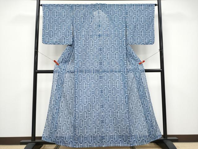 平和屋着物＊夏物　小紋　絽　亀甲吉祥文　洗える着物　CABF2618tx_1