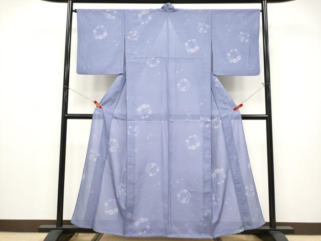 平和屋着物＊夏物　小紋　絽　花丸文　洗える着物　CABF2619tx_1