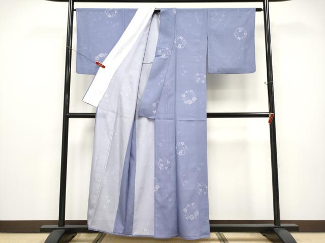 平和屋着物＊夏物　小紋　絽　花丸文　洗える着物　CABF2619tx_2