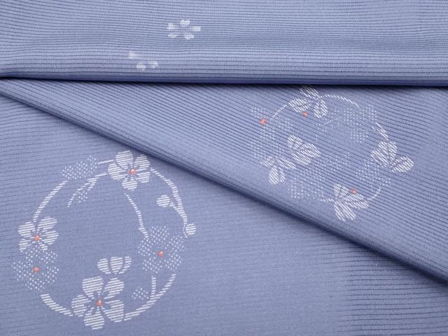 平和屋着物＊夏物　小紋　絽　花丸文　洗える着物　CABF2619tx