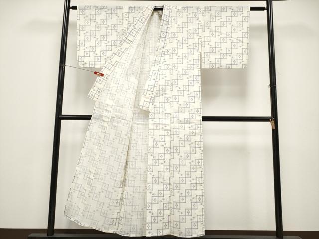 平和屋着物＊夏物　小紋　紗　吉祥文　交織　CABF2638tx_2