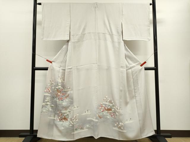 平和屋着物▽豪華色留袖　単衣　松竹梅御所車文　正絹　逸品　CABF3009ze