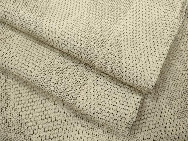 平和屋着物▽本塩沢　単衣　110亀甲　斜線亀甲文　正絹　逸品　CABF3016ze