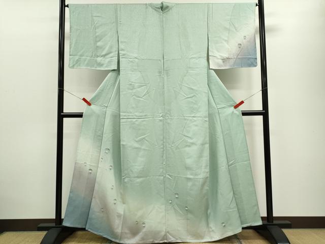 平和屋着物▽訪問着 単衣 水玉 暈し染め 金彩 正絹 逸品 CABF3161ze