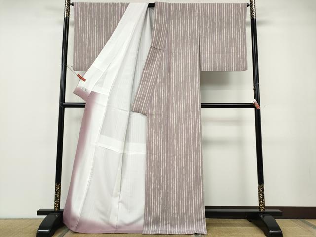 平和屋着物●洗える最高級着物　＜英＞はなぶさ謹製　小紋　変わり縞　洗える着物　CABF3247ut_2