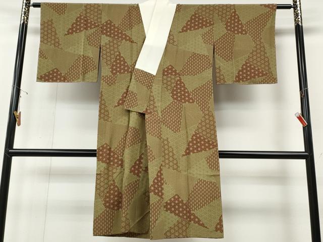 平和屋着物○長襦袢 無双仕立て 切嵌麻の葉文 やまと誂製 正絹 逸品