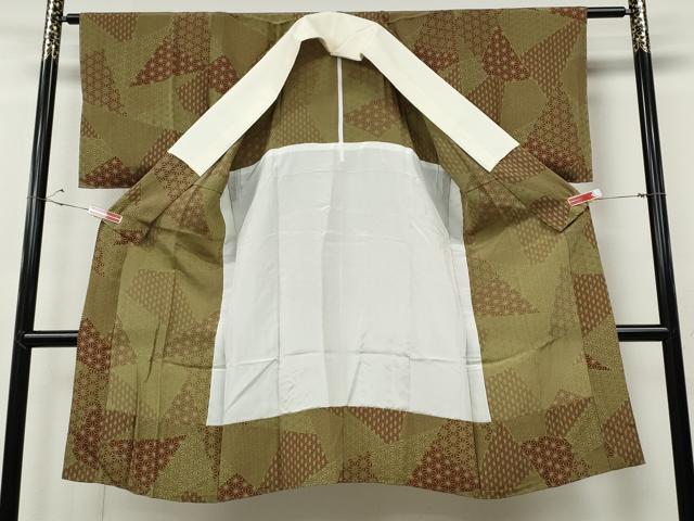平和屋着物○長襦袢 無双仕立て 切嵌麻の葉文 やまと誂製 正絹 逸品