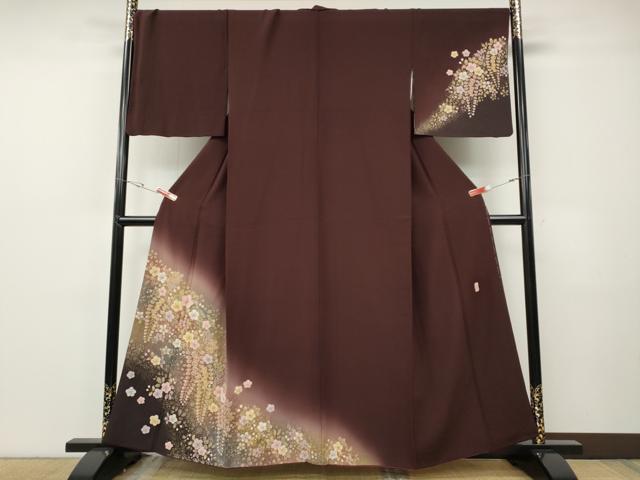 平和屋着物●越後十日町の一流染匠　桐屋・翠山工房　訪問着　絞り　舞花文　暈し染め　金彩　やまと誂製　正絹　逸品　CABF3339ut