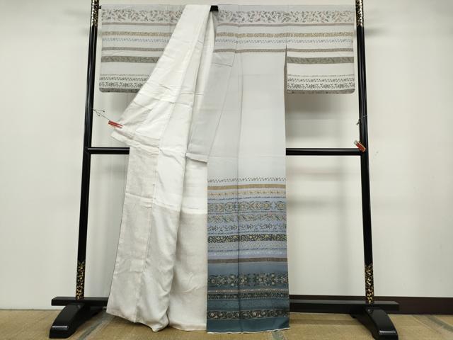 平和屋着物●訪問着　横段花唐草文　暈し染め　さが美扱い　正絹　逸品　CABF3360ut_1