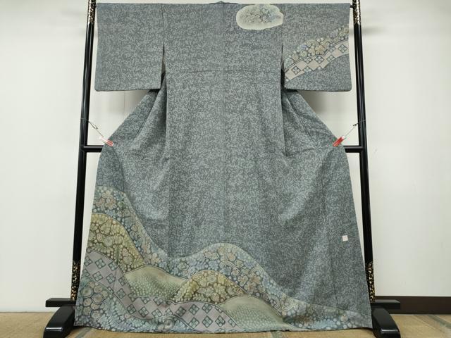 平和屋着物○樋熊哲也 訪問着 辻が花 絞り 手描き ロング丈 正絹 逸品