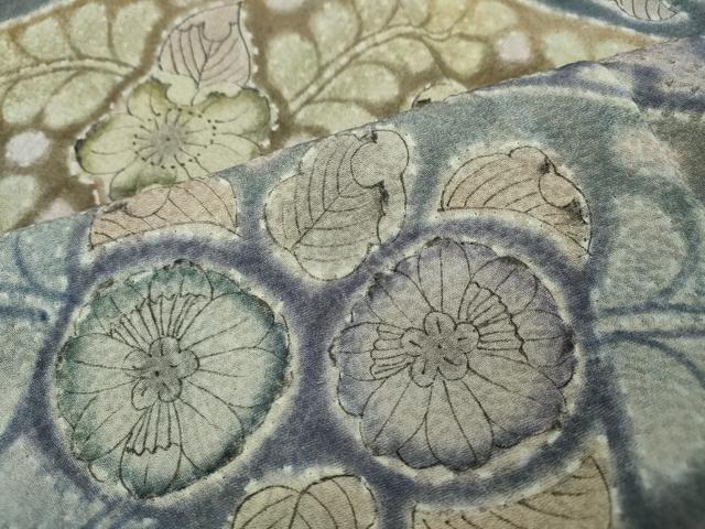 平和屋着物○樋熊哲也 訪問着 辻が花 絞り 手描き ロング丈 正絹 逸品