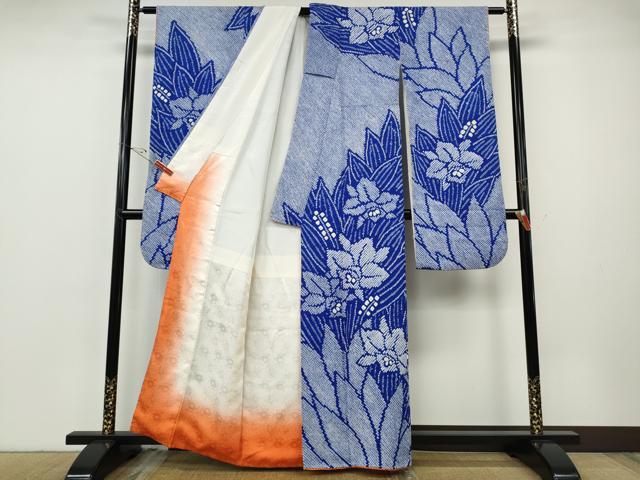 平和屋着物●豪華振袖　総絞り　草花文　正絹　逸品　CABF3468ut_1