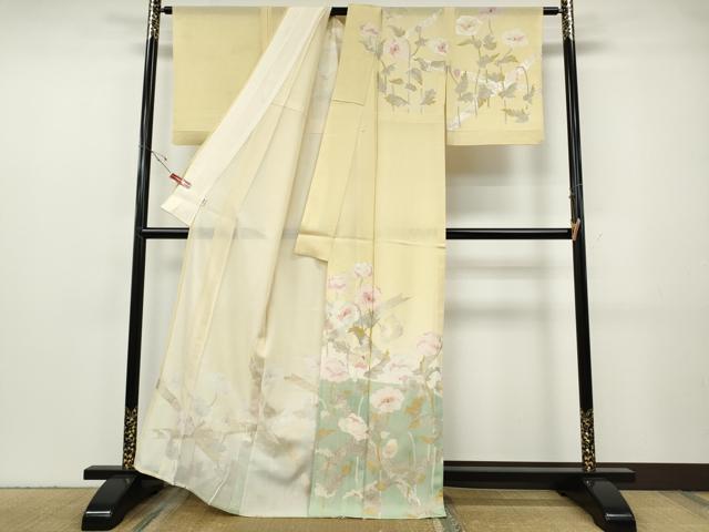 平和屋着物＊夏物　訪問着　絽　枝花文　暈し染め　金銀彩　高島屋扱い　正絹　逸品　CABF3536ut_1