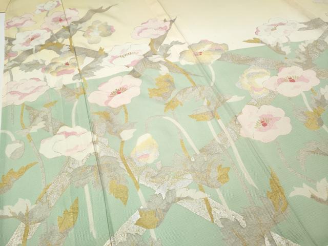 平和屋着物＊夏物　訪問着　絽　枝花文　暈し染め　金銀彩　高島屋扱い　正絹　逸品　CABF3536ut_3