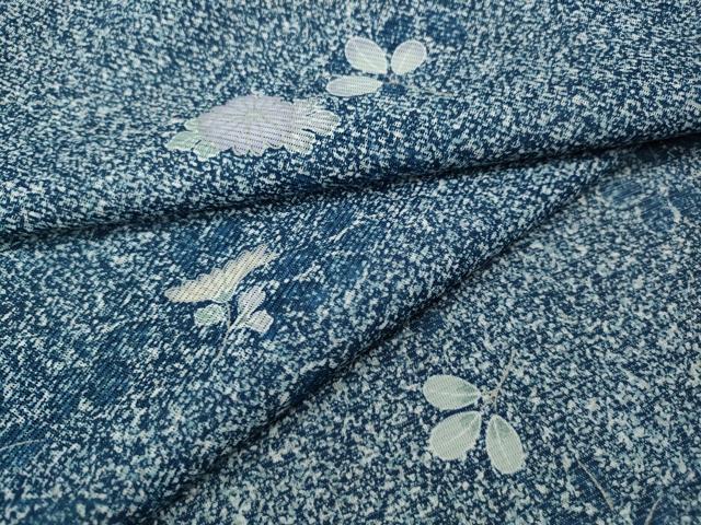 平和屋着物＊夏物　小紋　絽　草花文　さんび謹製　ロング丈　洗える着物　CABF3575ut
