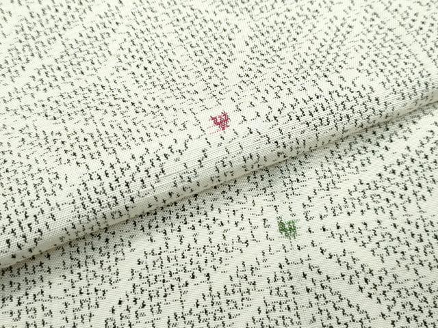 平和屋着物▽上質な紬　単衣　麻の葉文様　正絹　逸品　CABF4438rv_5